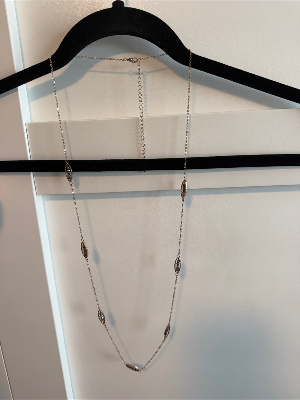 Delicate Gold Long Station Necklace - Elegant Layering Chain